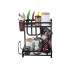 Divlīmeņu virtuves organizators ar galda piederumu žāvētāju, loft stilā, melns, 40 × 35 × 22,5 cm