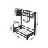 Divlīmeņu virtuves organizators ar galda piederumu žāvētāju, loft stilā, melns, 40 × 35 × 22,5 cm