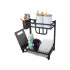 Divlīmeņu trauku žāvētājs Loft ar notekpaplāti, melns, 40 × 35 × 22,5 cm