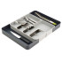 Virtuves piederumu organizators atvilktnei, izvelkams, pelēkos toņos, 28–50 × 39 × 5 cm