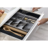 Virtuves piederumu organizators atvilktnei, izvelkams, pelēkos toņos, 28–50 × 39 × 5 cm
