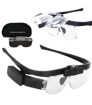 Palielināmās brilles ar led apgaismojumu un futrāli, 1,5x, 2x, 2,5x, 3,5x, 4,0x, 4,5x