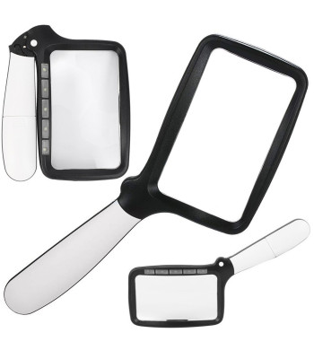 Rokas lupa ar led apgaismojumu, 3x