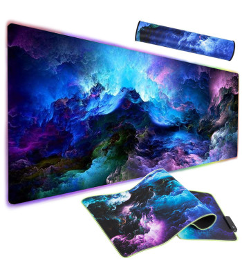 Spēļu peles paliktnis ar led rgb apgaismojumu, XXL, 90 x 40 cm