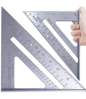 Alumīnija galdnieka leņķmērs ar lineālu, 180 mm