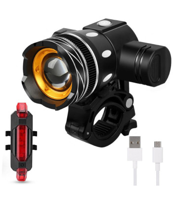 Velosipēda LED lukturu komplekts ar priekšējo un aizmugurējo lukturi, CREE XM-L T6