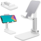Salokāms telefona un planšetdatora statīvs, balts, 7–10 collām, 10,5cm x 6,5cm x 0,5cm