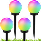 4 saules dārza lampu komplekts ar RGB LED, ieduramas, 10 cm