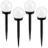 4 saules dārza lampu komplekts ar RGB LED, ieduramas, 10 cm