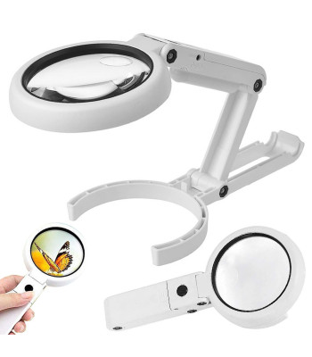 Saliekama juveliera lupa ar LED apgaismojumu un USB, 5x, 11x, 8 LED