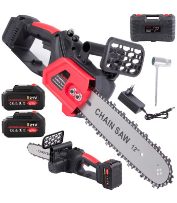 Akumulatora motorzāģis 1200 W ar 2 akumulatoriem, 31 cm
