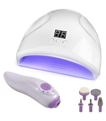Manikīra komplekts ar UV/LED lampu un nagu frēzi, 12 LED, 12 W
