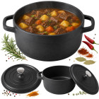 Alumīnija katls-cepeštrauks ar vāku, non-stick pārklājumu, melns, 2 l