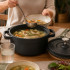 Alumīnija katls-cepeštrauks ar vāku, non-stick pārklājumu, melns, 2 l
