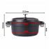 Alumīnija katls-cepeštrauks ar vāku, non-stick pārklājumu, melns, 2 l