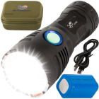 Jaudīgs taktiskais lukturis Bailong® ar led un cob apgaismojumu – CREE XHP90 T48
