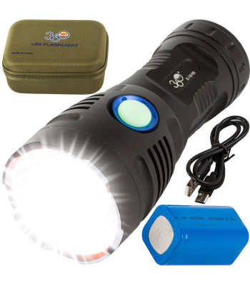 Jaudīgs taktiskais lukturis Bailong® ar led un cob apgaismojumu – CREE XHP90 T48