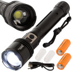 Bailong taktiskais militārais lukturis ar CREE XHP160 LED, tālummaiņu un Power Bank funkciju, P221