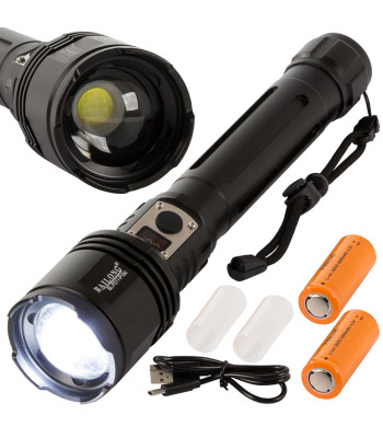 Bailong taktiskais militārais lukturis ar CREE XHP160 LED, tālummaiņu un Power Bank funkciju, P221