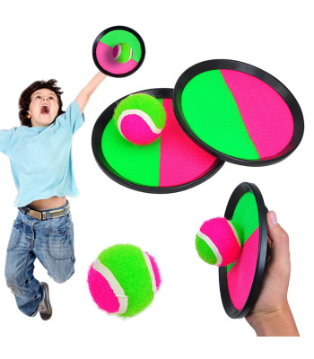 Catch Ball spēle ar lipekļiem, 2 raketes un bumba