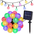 Daudzkrāsaina saules LED virtene, 20 lampiņas, 450 cm