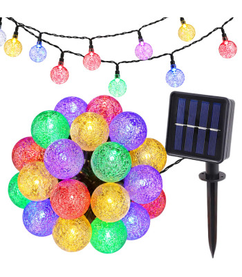 Daudzkrāsaina saules LED virtene, 20 lampiņas, 450 cm