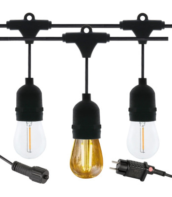 Dārza gaismas virtene ar 10 LED spuldzēm E27, 10 m
