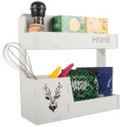 Balts piekaramais virtuves plaukts-organizators, 33 × 32 × 12 cm