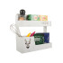 Balts piekaramais virtuves plaukts-organizators, 33 × 32 × 12 cm