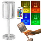 Galda naktslampa ar kristāla imitāciju, RGB LED, USB un tālvadības pulti