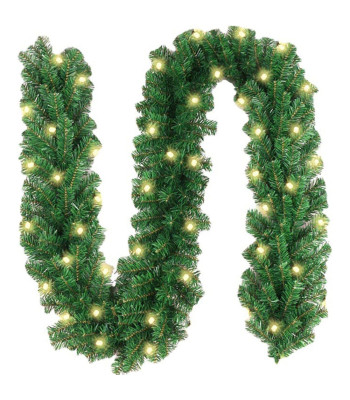 Mākslīgā Ziemassvētku egļu virtene ar 50 LED, 3m