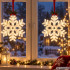 LED gaismas sniegpārslas formas Ziemassvētku dekors logam, 40 cm