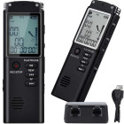 Digitālais diktofons ar mp3 atskaņotāju, jutīgu mikrofonu un austiņām, 8GB
