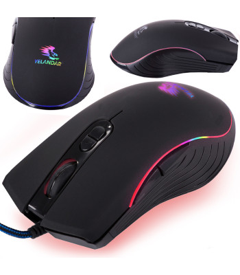 Vadu optiskā RGB pele datoram un spēlēm, 12,5 × 7 × 4 cm