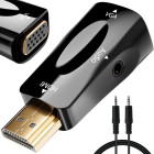 VGA–HDMI pārveidotājs ar audio kabeli, 3,5 mm