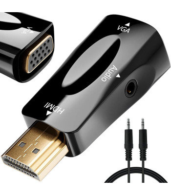 VGA–HDMI pārveidotājs ar audio kabeli, 3,5 mm