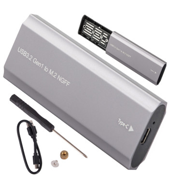 M.2 SATA NGFF diska korpuss-adapteris ar USB 3.1 un USB Type-C, 2230–2280mm