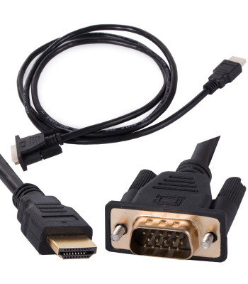 Vga–hdmi d-sub kabelis ar apzeltītiem savienotājiem, full hd, 1,3m