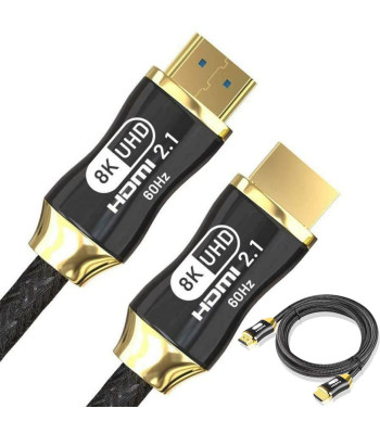 HDMI kabelis ar apzeltītiem kontaktiem, ultra high speed hq gold, 2.1, 8K 60Hz, 4K 120Hz, 1,5m