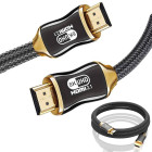 HDMI kabelis ultra high speed hq gold ar apzeltītiem kontaktiem — 2.1, 8K 60Hz, 4K 120Hz, 3m