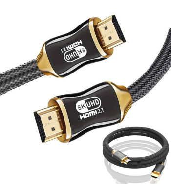 HDMI kabelis ultra high speed hq gold ar apzeltītiem kontaktiem — 2.1, 8K 60Hz, 4K 120Hz, 3m