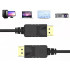DisplayPort video un audio kabelis, 8K, 4K, 2K, DP 1.4, 2m