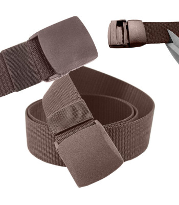 Brūna taktiskā bikšu josta ar plastmasas sprādzi – 120cm x 3,7cm