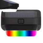 Dārza saules LED lampa ar RGB krāsām un krēslas sensoru pakāpieniem, terasei un žogam