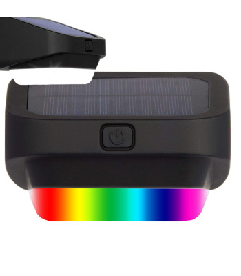 Dārza saules LED lampa ar RGB krāsām un krēslas sensoru pakāpieniem, terasei un žogam