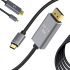 DisplayPort–USB-C kabelis video un audio pārraidei, 1,8 m, DP 1.4, 8K/4K/2K