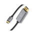 DisplayPort–USB-C kabelis video un audio pārraidei, 1,8 m, DP 1.4, 8K/4K/2K