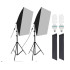 Fotostudijas lampu komplekts ar softboxiem un statīviem, 2 × 135 W