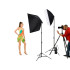 Fotostudijas lampu komplekts ar softboxiem un statīviem, 2 × 135 W