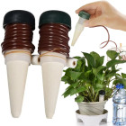 Keramikas laistītāji puķu podiem, 2 gab., 11 cm, Ø 3 cm, šļūtene 75 cm